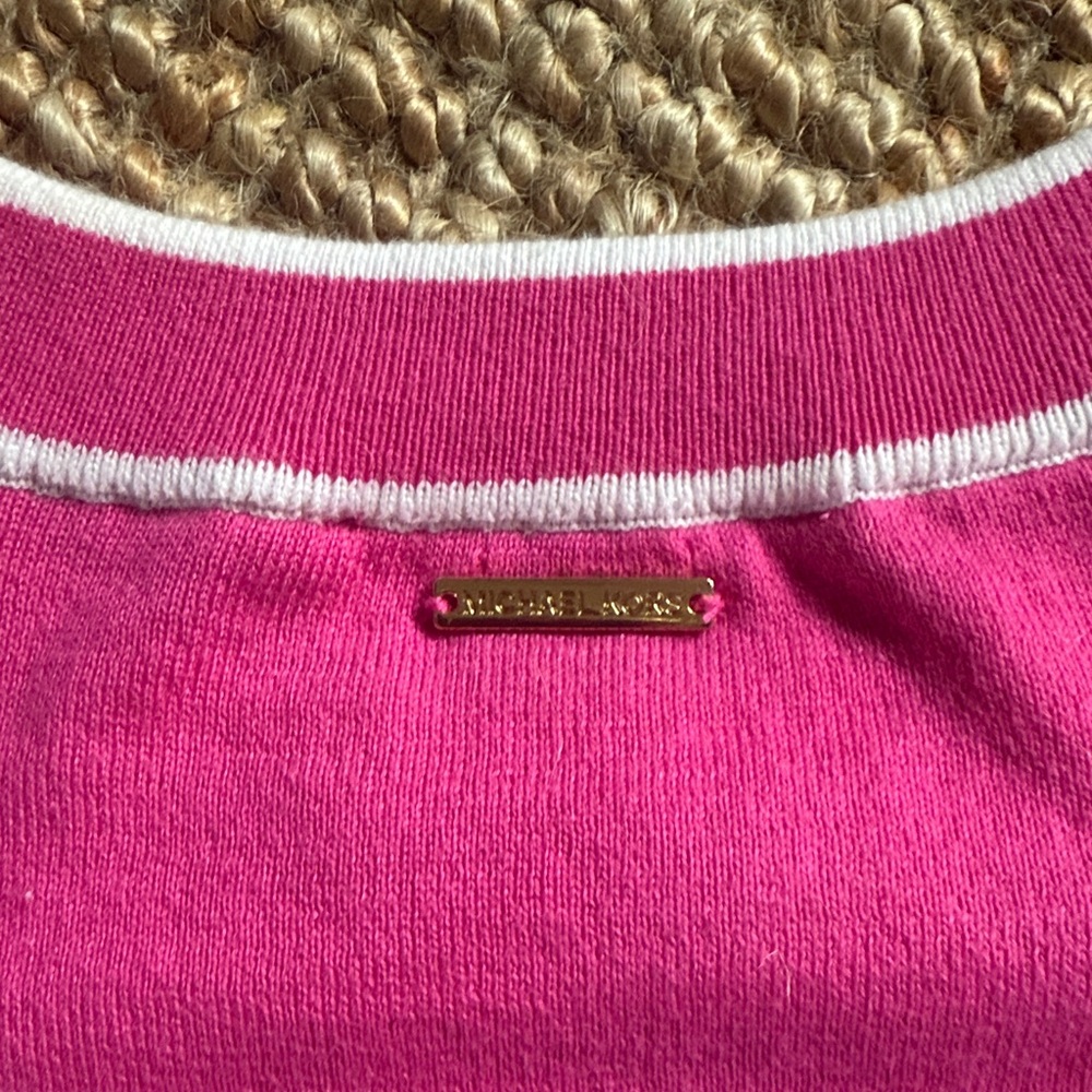 ⚜️ MICHAEL KORS Women’s Fuchsia Short Sleeve Sweater Size Small ⚜️ - Picture 5 of 15